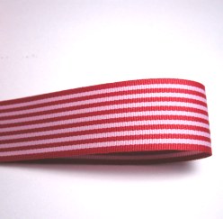 画像1: 25mm赤色ストライプのグログラン