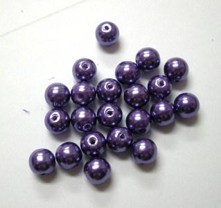 画像1: 8mmパールビーズ(濃い紫）【10個】