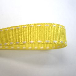 画像1: 10mm白ステッチグログラン（黄色）