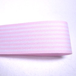 画像1: 25mm薄ピンクのストライプのグログラン（ロール売り）